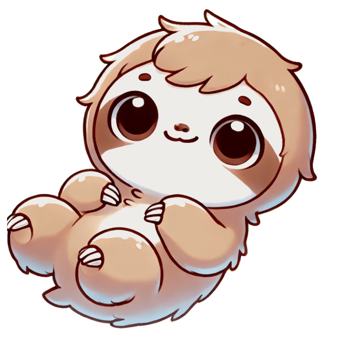 Floating sloth mascot